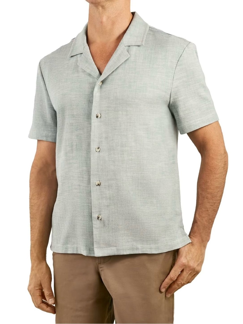 NWT Sperry Men’s Camp Collared Button Down Short Sleeve Shirt - XL - Light Green - Picture 1 of 11